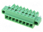Connector: pluggable terminal block | plug | female | 8A | 160V | green