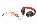 Headphones with microphone | black,red | Jack 3,5mm | headphones