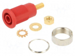 Laboratory connector: 4mm banana | socket | 32A | red | gold-plated