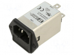 Connector: AC supply | socket | male | Inom: 3A | Ir: 0.25&divide;0.45mA | 2.5mH