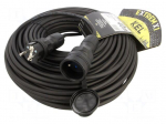 Extension lead | 3x1.5mm2 | 40m | rubber | black | Sockets no: 1 | 16A