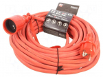 Extension lead | 3x1.5mm2 | 20m | rubber | red | Sockets no: 1 | 16A
