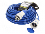 Extension lead | 3x1.5mm2 | 25m | PUR | blue | Sockets no: 1 | 16A
