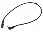 Cable | 1x1mm2 | DC 5,5/2,1 plug,DC 5,5/2,1 socket | angled | black