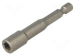 Screwdriver bit | 6-angles socket | 1/4" | HEX 6mm