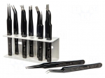 Tweezers-set | for precision works | ESD | 11pcs.