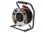 Extension lead | 3x2.5mm2 | 40m | rubber | black | Sockets no: 4 | reel