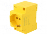 Connector: AC supply | female | socket | 250VAC | 16A | yellow | PIN: 3