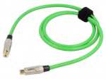 Cable | RCA socket,both sides | 1m | Plating: gold-plated | green