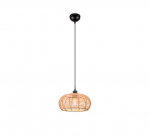 Trio Inga piekarama lampa 30 cm E27 natural color/rattan brushed steel 312200136 4017807544817