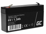 Green Cell AGM VRLA 6V 1.3Ah maintenance-free battery for the alarm system, cash register, toys