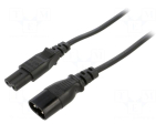 Cable | H03VVH2-F | 2x0.75mm2 | IEC C7 female,IEC C8 male | PVC | 5m
