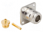 Connector: N | socket | female | straight | 50&Omega; | soldering | gold-plated