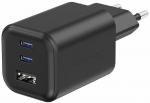Swissten Travel Charger GaN 2x USB-C / PD USB-A / 18W QC / 65W