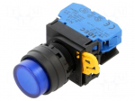 Switch: push-button | 22mm | Stabl.pos: 1 | NO | blue | LED | IP65 | YW