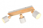 Trio Shanti spot 3-pc E14 warm grey/wood gaismeklis 862700376 4017807615739