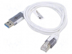Cable | slim,USB 3.0 | RJ45 plug,USB A plug | nickel plated | 7.5m