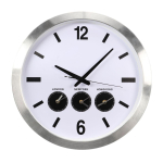 ALUMINIUM WALL CLOCK WITH THREE COUNTRY TIMES - &Oslash; 45.5 cm