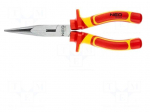 Pliers | insulated,straight,half-rounded nose,universal | 200mm