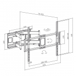 Maclean MC-482 TV Wall Mount Bracket for 60-120" Flat & Curved TVs up to 120kg Max. VESA 900x600 Swivel, Tilt and Rotate, Universal TV Mount TV Bracket