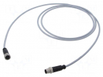 Cable: for sensors/automation | M12 | PIN: 4 | unshielded | plug | PVC