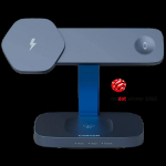 CANYON Wireless Charging Station Hexagon 310 3in1 DarkGrey/Blue