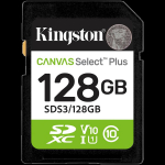 Kingston 128GB SDXC Canvas Select Plus Gen3 150MB/s C10 UHS-I U1 V10