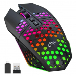 Computer mouse GameBox  Gaming Mouse RGB 2.4GHz Wireless Hollow Shell + USB Charging 1600 DPI Black