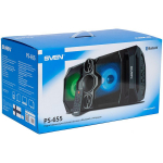 Bluetooth speakers Sven  SVEN PS-655 2x25W; LED display; TWS; FM radio; AUX; USB/SD-card support;Lighting; Microphone input (karaoke); Remote Control; Built-in equalizer