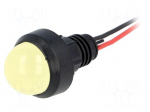 Indicator: LED | prominent | 220VDC | Cutout: &Oslash;13mm | IP40 | 300mm leads