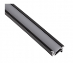 LED profile ZENOLINE , recessed corner, black with opal cover, 3 meters