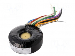 Transformer: toroidal audio | 200VA | 115/115VAC | 300&divide;300V | 5V | 4A