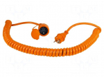 Extension lead | 3G2.5mm2 | PUR | orange | Sockets no: 1 | 16A
