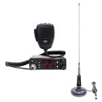 CB PNI Escort HP 5500 radio station kit with CB PNI LED 2000 antenna, 90 cm, 500W, illuminates during transmission, magnetic base included