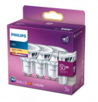 PHILIPS LED stikla 50W GU10 Silti balta 2700K 36D 3 gab spuldze 8718699776114 929001215256