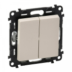 2-gang two-way switch Valena Life - 10 AX - 250 V~ - with cover plate - ivory