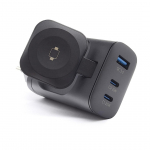 RealPower 450476 mobile device charger Power bank, Smartwatch, Tablet Black AC Wireless charging Fast charging Indoor