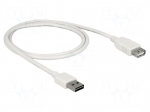 Cable | USB 2.0 | USB A socket,USB A plug double sided | 1m | white