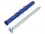 Plastic anchor | with screw | 8x80 | zinc-plated steel | FF1 | 50pcs.