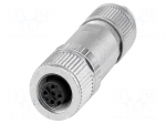 Connector: M12 | plug | PIN: 4 | 48V | straight | IP65 | push-lock | A code