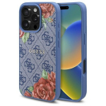 Guess GUHMP16LP4ROPEMCB Hardcase 4G Flowers Print MagSafe for iPhone 16 Pro 6.3" / blue