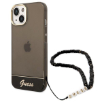 Guess GUHCP14SHGCOHK Hardcase Translucent Pearl Strap for iPhone 14 / 15 / 13 6.1" / black