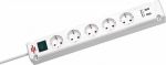 Brennenstuhl Bremounta 5-way, power strip (white, 2x USB)