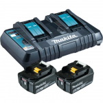 Makita Power Source Kit 18V 6Ah, set (black, 2x battery BL1860B, 1x charger DC18RD)