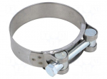 T-bolt clamp | W: 24mm | Clamping: 74&divide;79mm | chrome steel AISI 430
