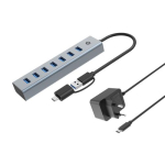 USB-jaotur Conceptronic Conceptronic HUBBIES21GP USB 3.2 Gen 1 (3.1 Gen 1) Type-A 5000 Mbit/s Grey