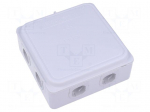 Enclosure: junction box | X: 110mm | Y: 110mm | Z: 49mm | polypropylene