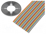 Wire: ribbon | 1.27mm | stranded | Cu | 50x28AWG | unshielded | PVC | 300V