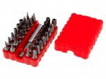 Kit: screwdriver bits | Pcs: 33 | 25mm | Package: plastic case
