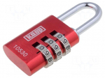 Padlock | Kind: shackle,combination code | A: 32mm | C: 5mm | B: 27mm